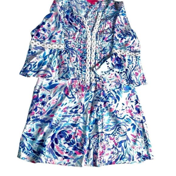 Lilly Pulitzer Hollie Blue Pink Tunic Dress JS1236 Women's (S) - Picture 4 of 7